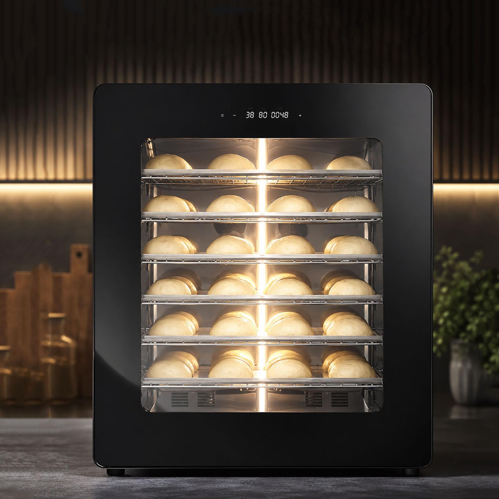 QINPI 100l Commercial Fermentation Box, Stainless Steel Dough Proofer & Yogurt Maker, Precise Temp & Humidity Control 20-50°c 60-90% rh, Dual Hot Air Circulation, 6-layer Proofing Chamber For Bakery