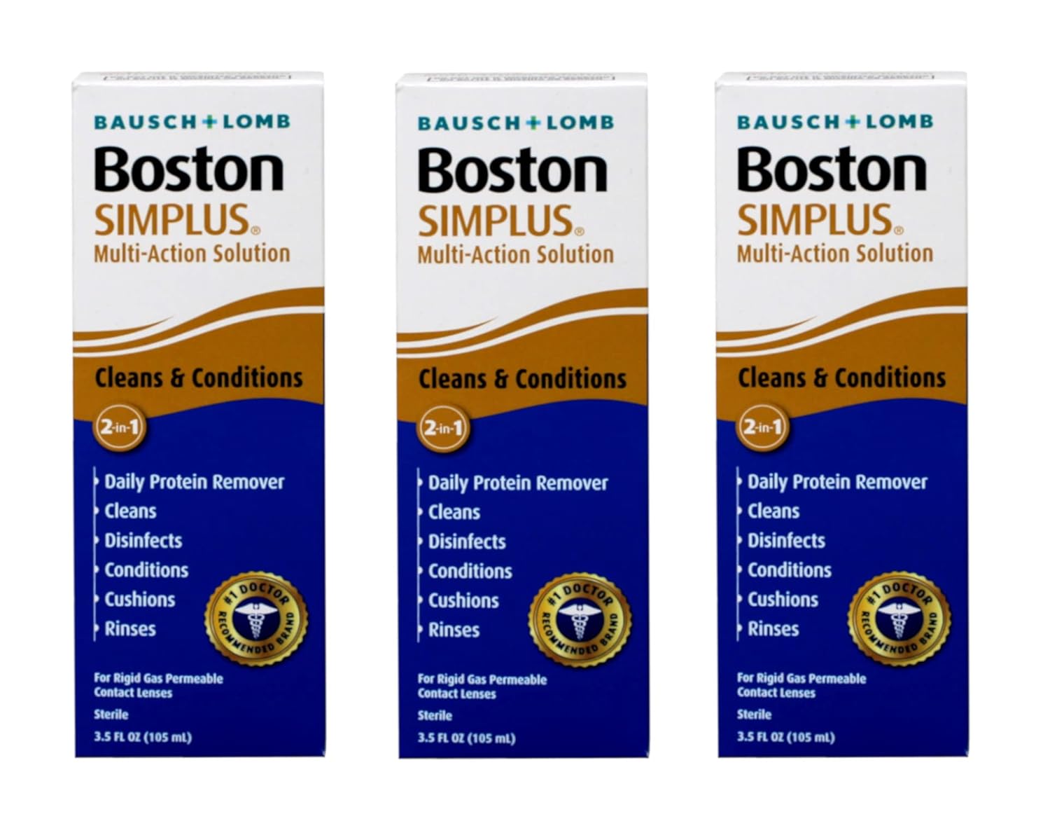 Buy Bausch & Lomb Boston Simplus 105ml MultiAction Contact Lens Solution (Pack of 1) Online at