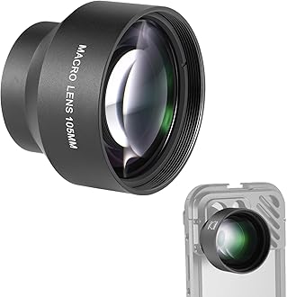 HD 105mm Macro Lens Only for 17mm Thread Backplate, Compatible with SmallRig NEEWER iPhone Samsung Phone Cage Case with 17 mm Lens Adapter, 46mm Front Thread, LS-26
