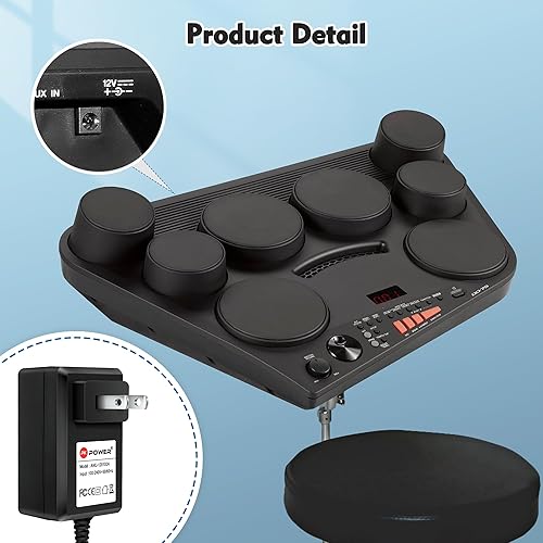 Miniatura 5 de PKPOWER Adaptador de CA para Yamaha YPG DJX Series YPG-225 YPG-235 YPG-235AD DJX-300 DJX-405, fuente de alimentación para Yamaha DD EZ Series DD-5