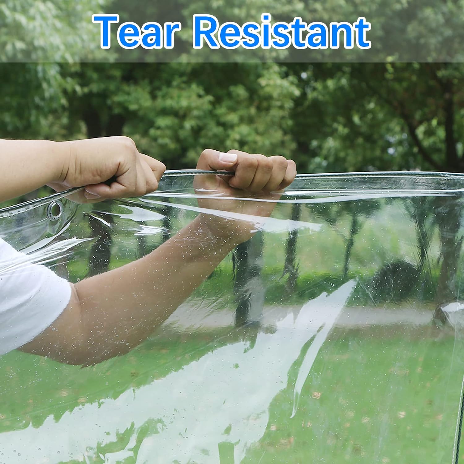 Plant Cover Transparent Tarpaulin- Waterproof PVC Plastic Tarp with Eyelets, Flower Plant Sheet Covers Rainproof, 400g/m² (Size: 94.5 x 157.5inch