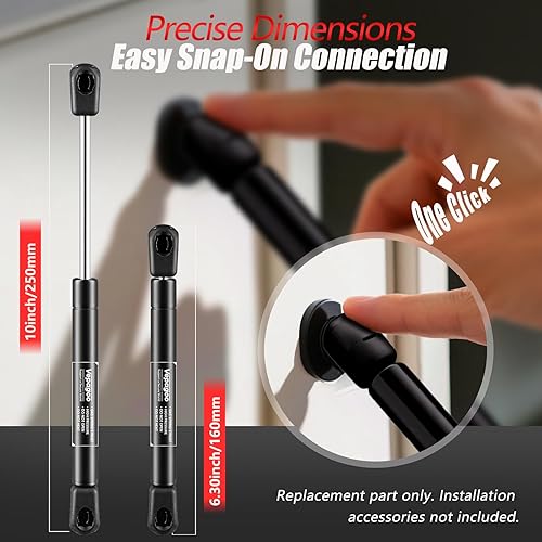 Miniatura 4 de Vepagoo - Juego de 2 soportes de elevación de gas de 10pulgadas compatible con caja de herramientas de camioneta