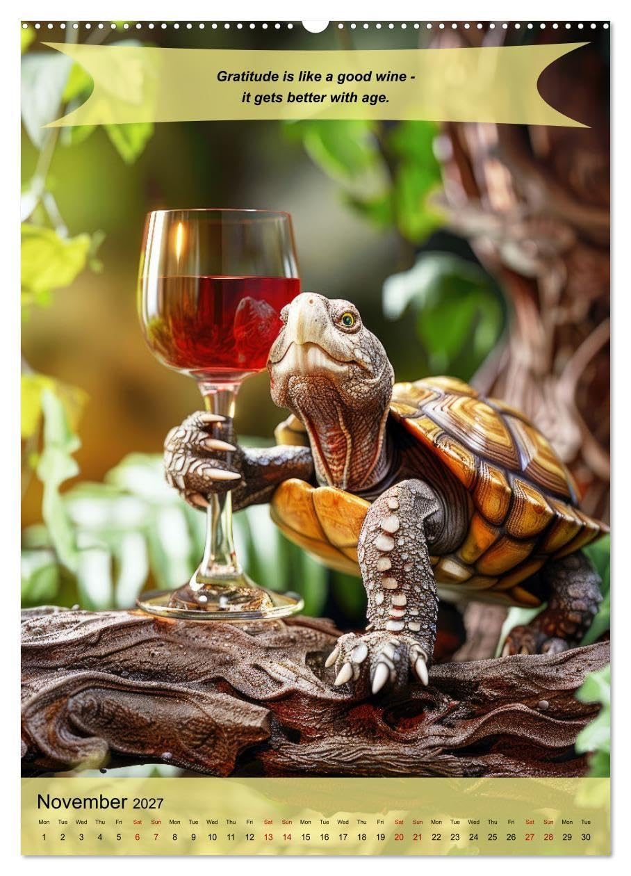 A year of greatfullness with funny animals (High Quality Premium Wall Calendar 2027 DIN A2 portrait),CALVENDO 12 Month Wall Calendar: Gratefully through all days with animalistic humor