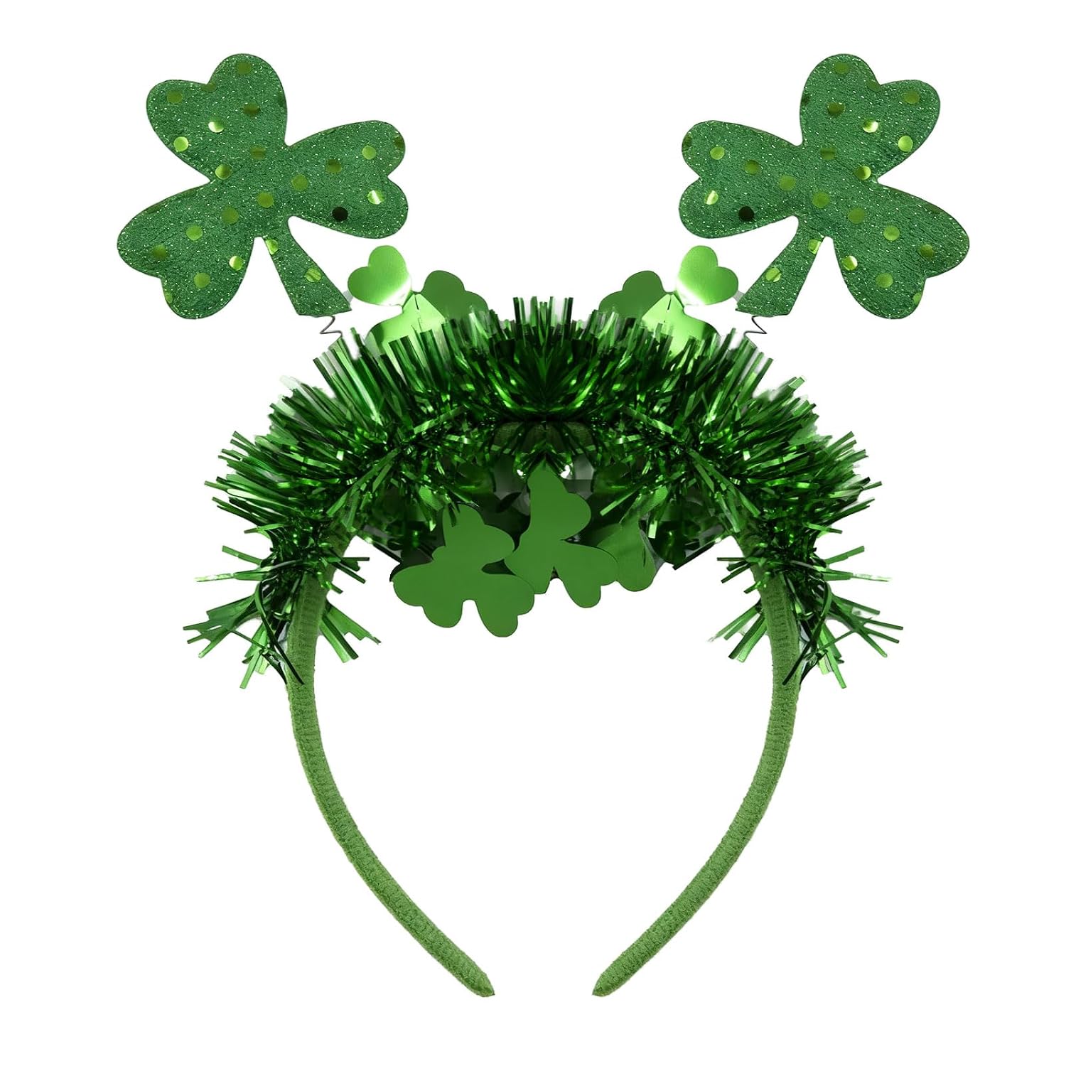 NEWHOOK St Patricks Day Headband - Green Shamrock Hair Accessory