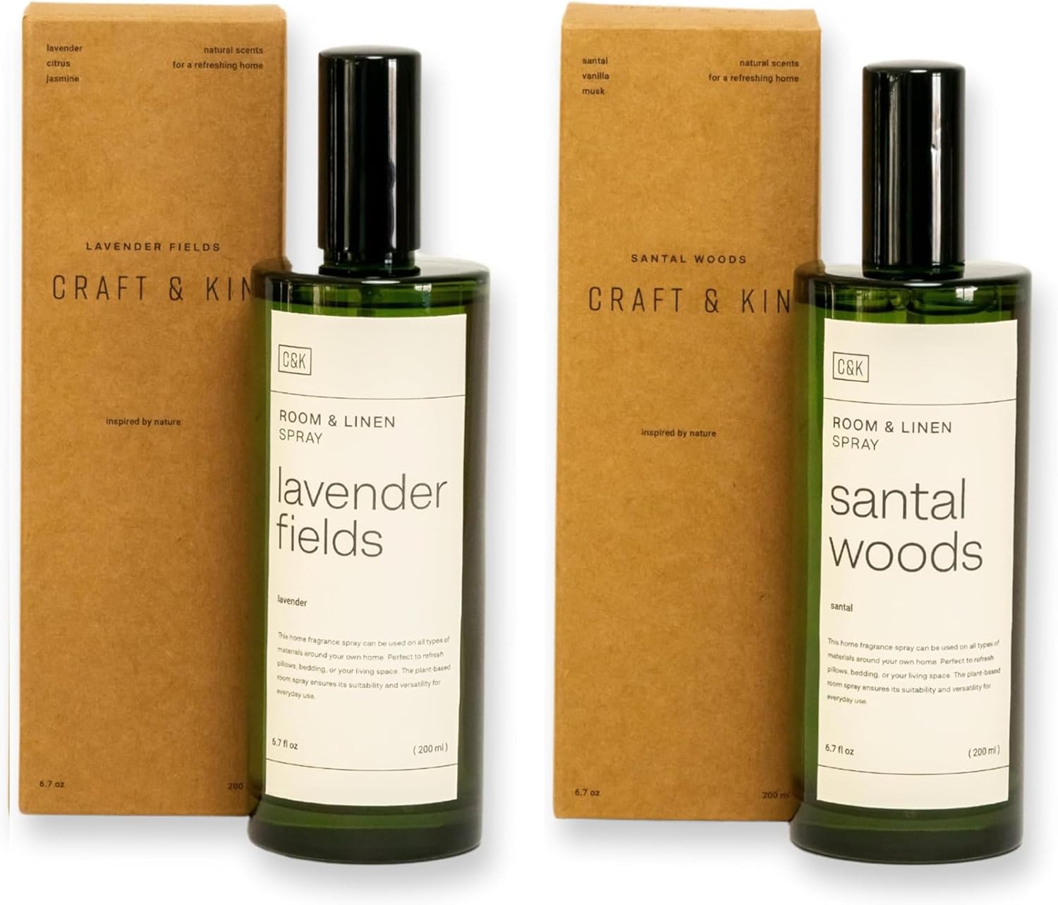 Craft & Kin Room Spray, 6.76 oz Lavender & Santal Woods, Linen Spray for Bedding, Pillow Mist, Long Lasting Home Freshener