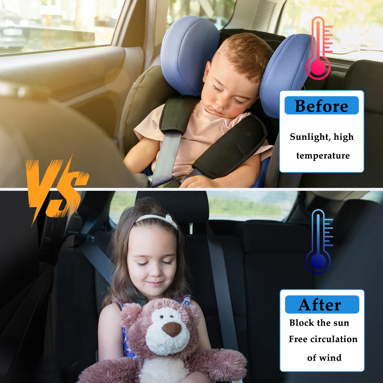 Magnetica Tendine Parasole Auto Bambini 2 Pezzi Tende Oscuranti Vetri Universali Block Raggi UV