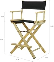 Vista 58 de Casual Home - Silla de director de 30 in, marco blanco, con lona color blanco, altura de barra