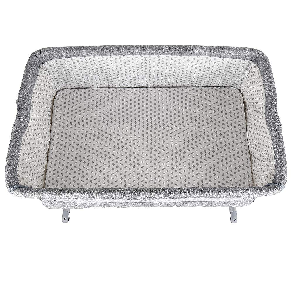OHMG Culla da affiancare,Lettino Co-Sleeping,Culla Co-sleeping con zanzariera,Regolazione dell’altezza,4 ruote per poterlo,Accessori materasso,Morbido materiale,per neonati da 1 a 36 mesi