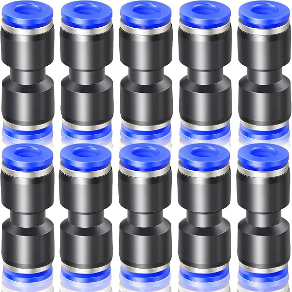 10 Pcs Bleu 10mm OD Droit Push To Connect Pneumatique Raccords (PU-10) - 1