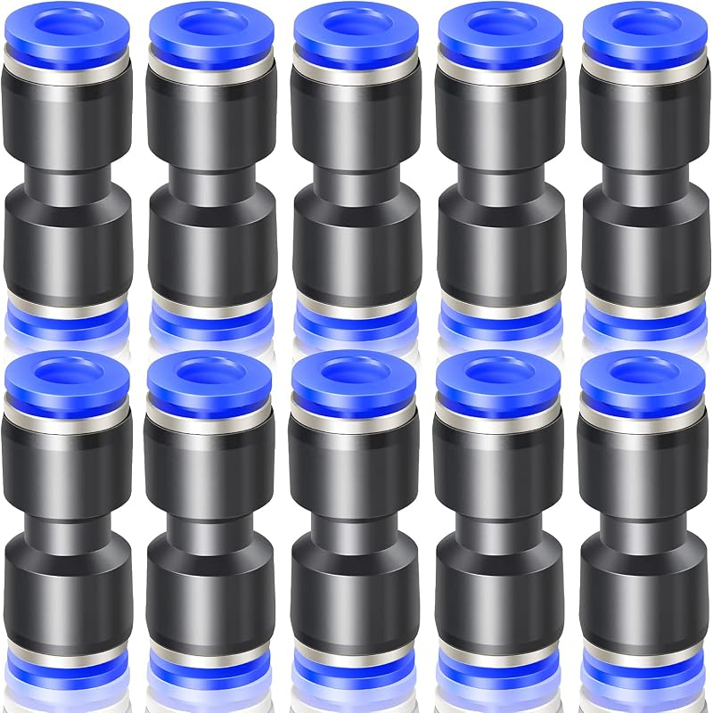 10 Pcs Bleu 10mm OD Droit Push To Connect Pneumatique Raccords (PU-10)