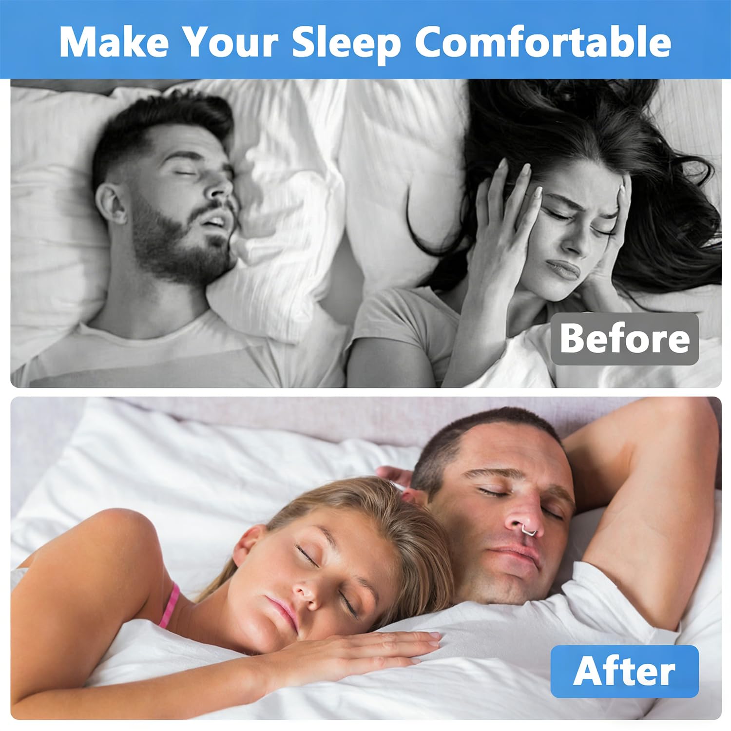 Dilatador Nasal Silicona, 8 Piezas Dispositivos Antironquidos, Antironquidos para Dormir, Dilatador Nasal Dispositivos Antironquidos Cómodo & Reutilizable, Mejorar el Sueño