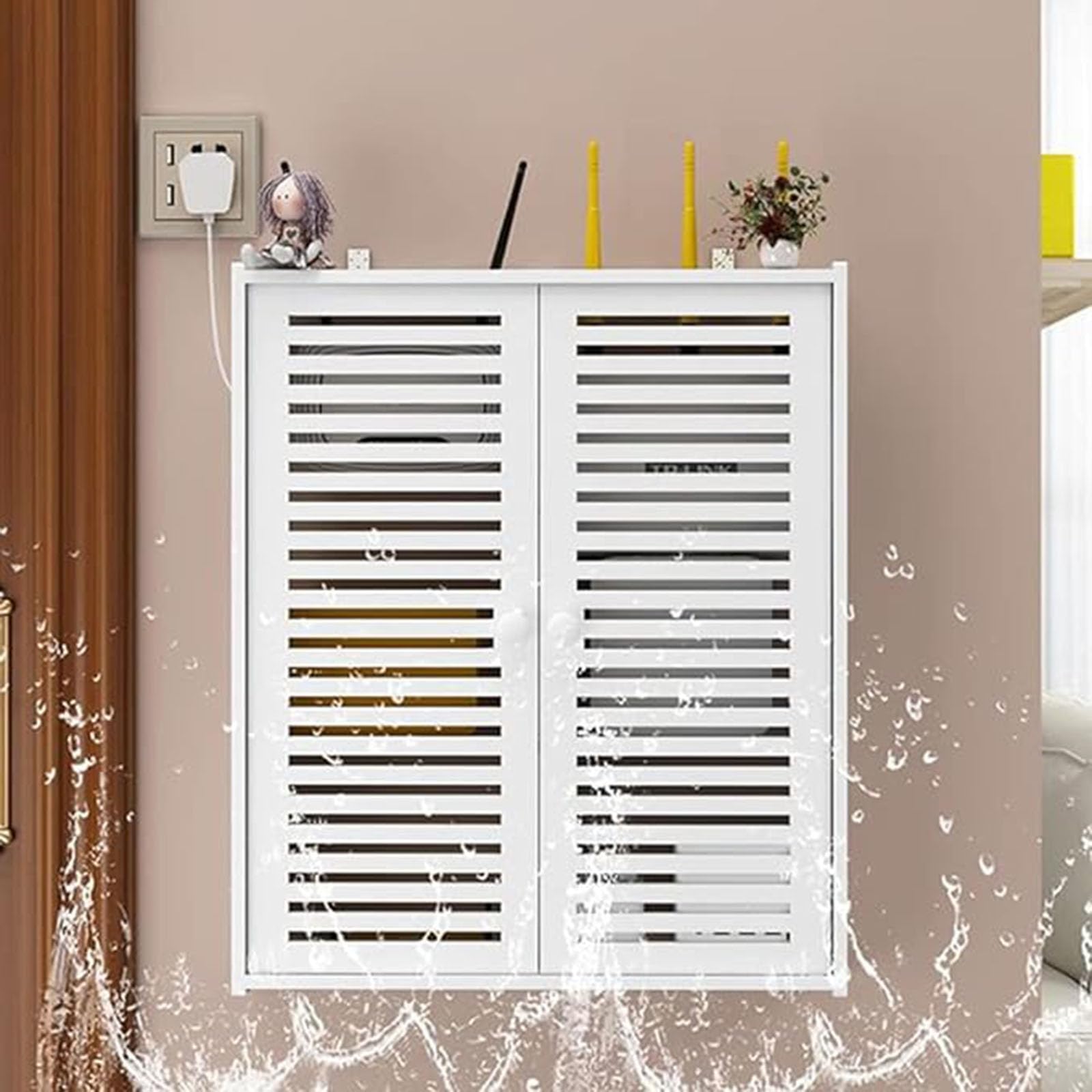 Bac fibres de verre et plastique renforcé Long 69 x 26 cm H 64 cm Ext. claustra blanc mat