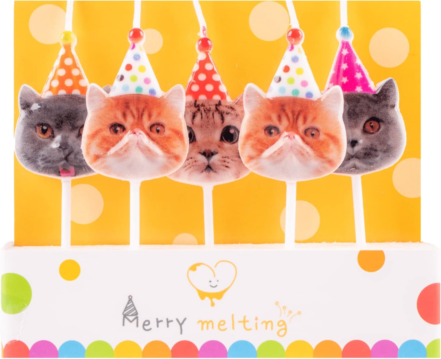 Merry Melting Birthday Candle for Cake Topper (cat Birthday Candle)