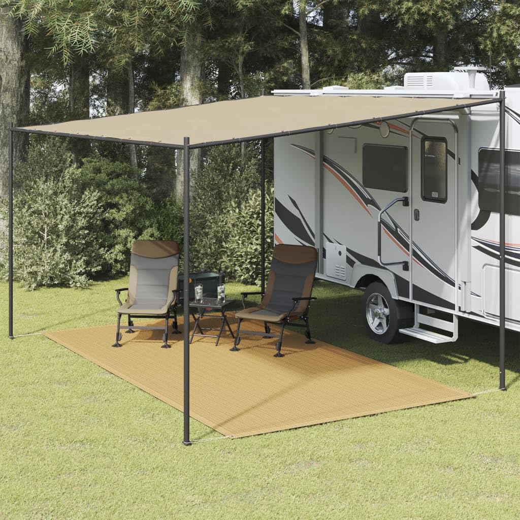 Gecheer Zeltteppich Vorzeltteppich Campingteppich Markisenteppich Sandfarbe 250x400 cm HDPE