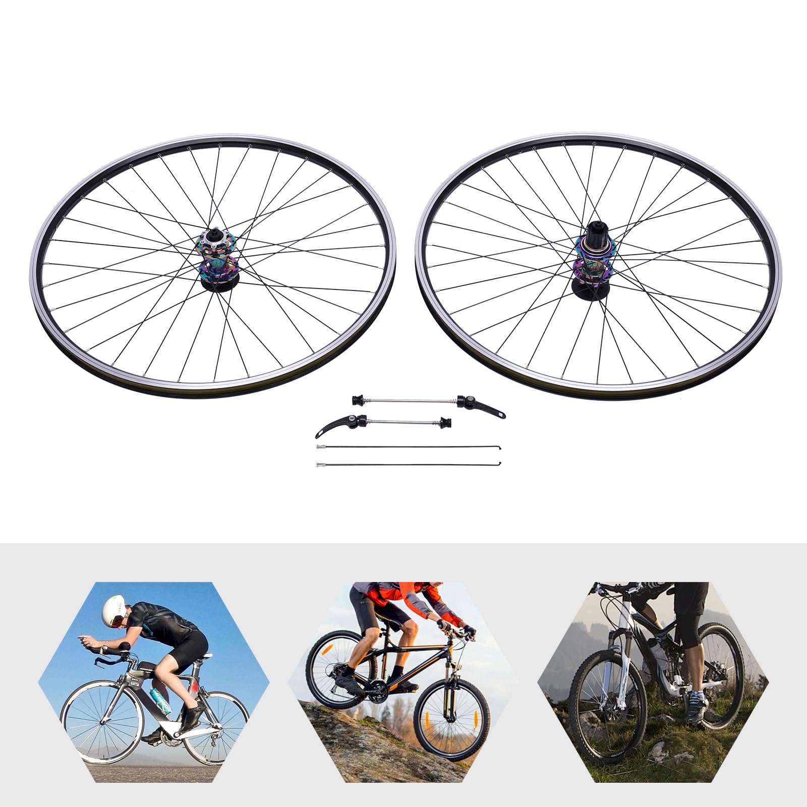 Juego de ruedas para bicicleta de montaña de 27,5 pulgadas, llanta de aluminio, freno de disco, rueda delantera trasera para 7-12 velocidades