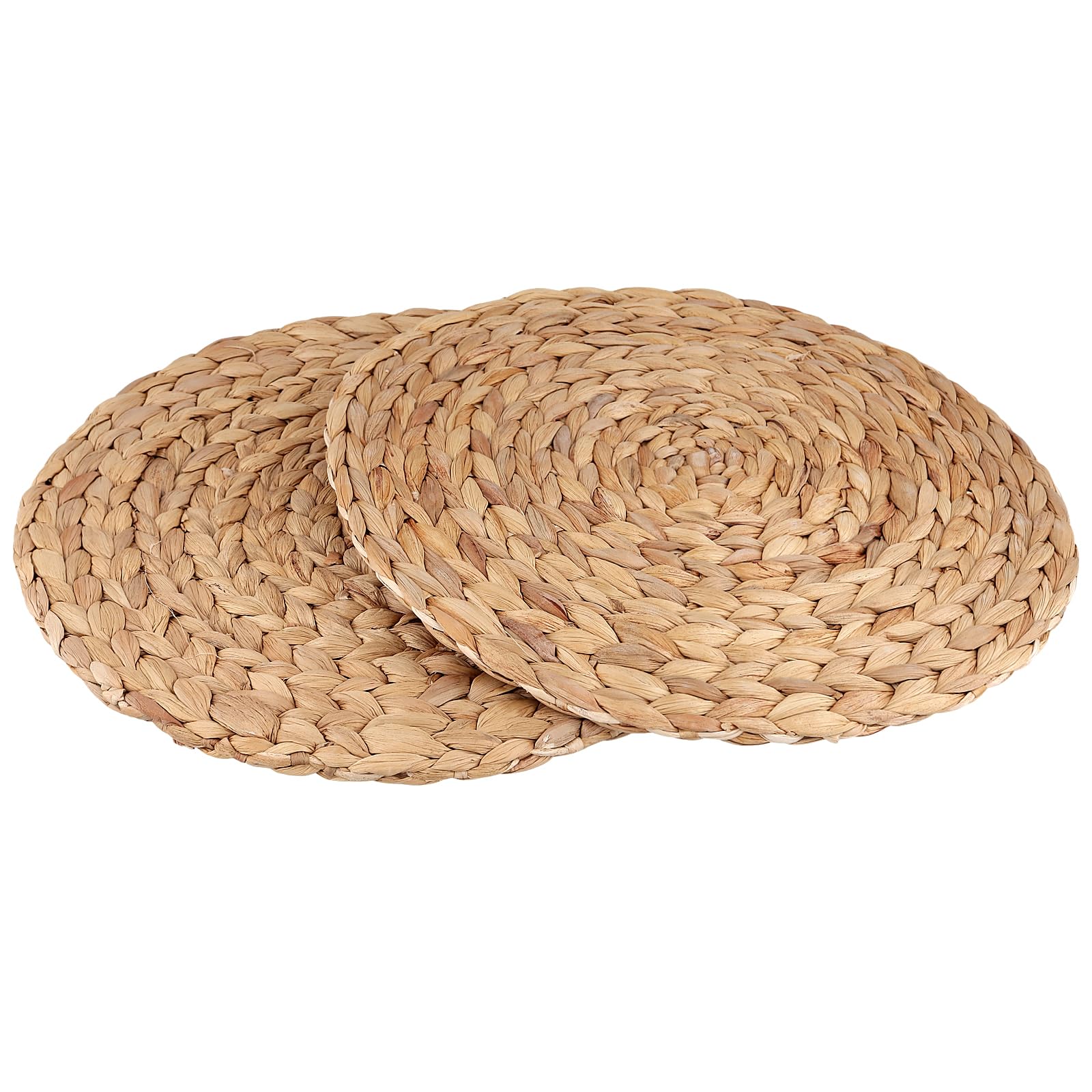FUNSUEI Set di 5 tovagliette rotonde da 33 cm, intrecciate, rotonde, per tavolo da pranzo, cucina e ristorante
