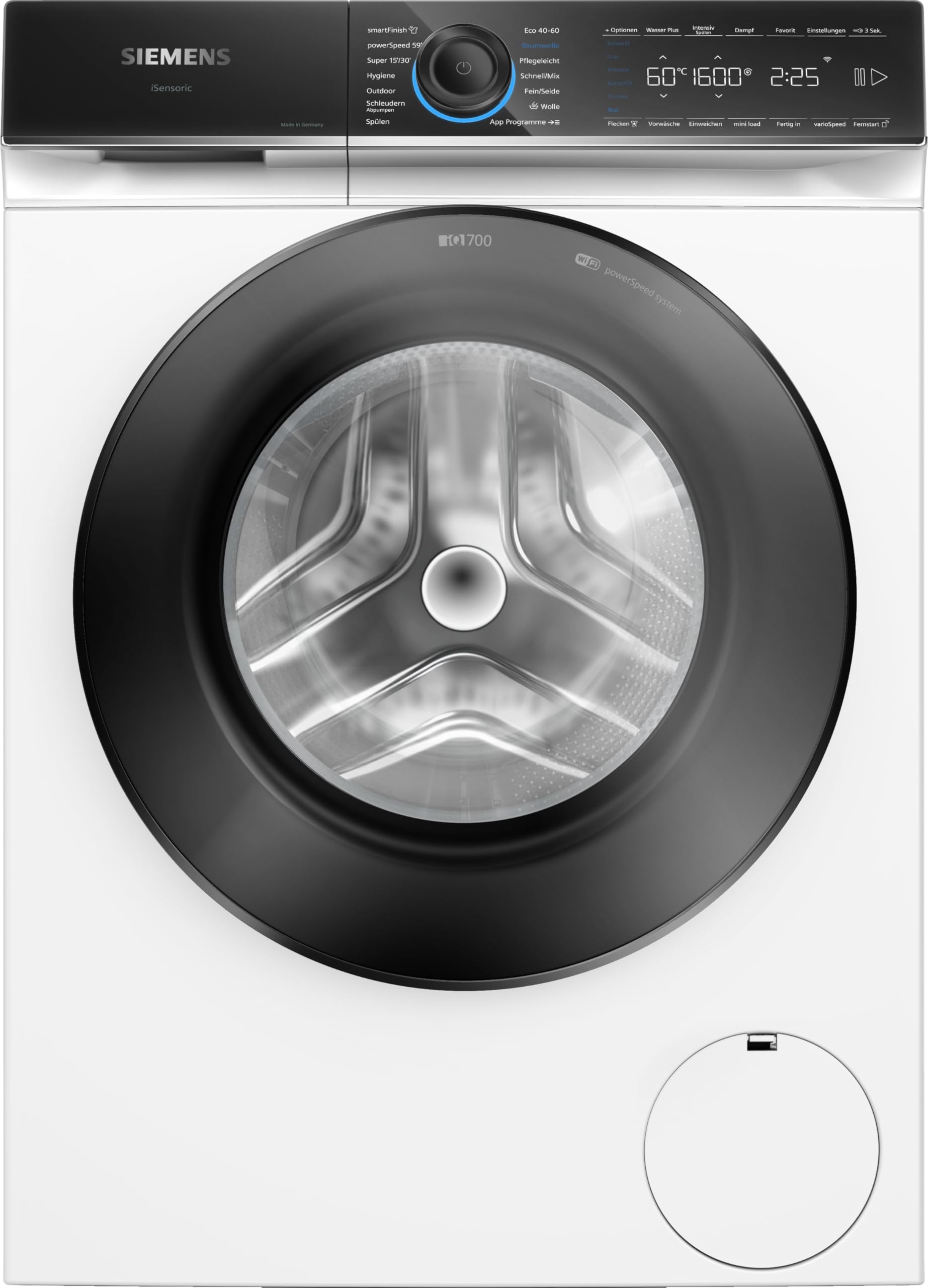 Siemens WG56B2041, iQ700, Smarte Waschmaschine 10 kg, 1600 UpM, Made in Germany, Antiflecken-System, smartFinish Bügelhilfe, schneller Waschen mit speedPack XL, Mini load für Einzelteile, aquaStop