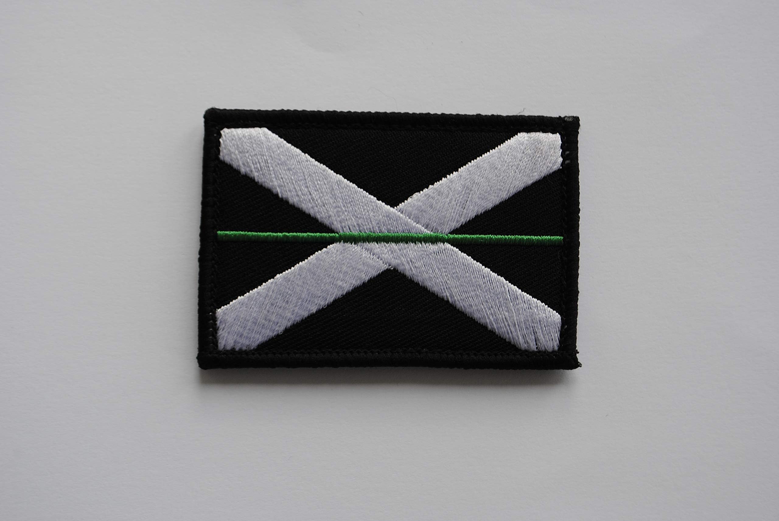 Thin Green Line Scottish Ambulance Scotland Saltire Hook Loop Backed Badge Patch Large