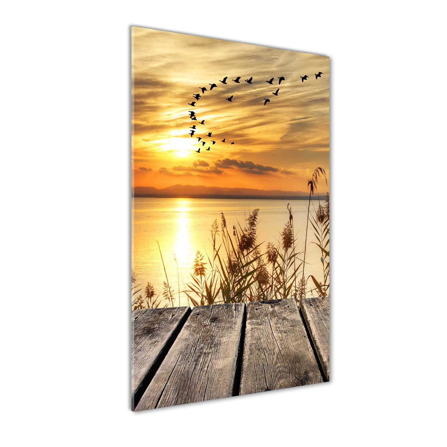 Impression sur verre acrylique 60x120 image grand format de paysage coucher de soleil