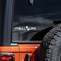 Vista 1 de Pitbull Life - Calcomanía de vinilo para perro, auto, camión, pared, portátil, color blanco, 8 x 1 pulgada