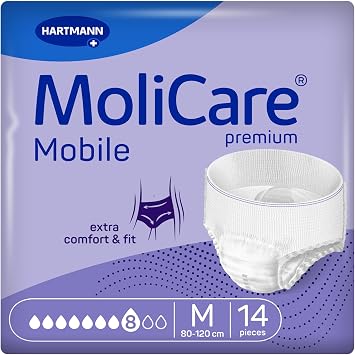 MoliCare Premium Mobile 8 Drops Unisex Incontinence Pants, Size M