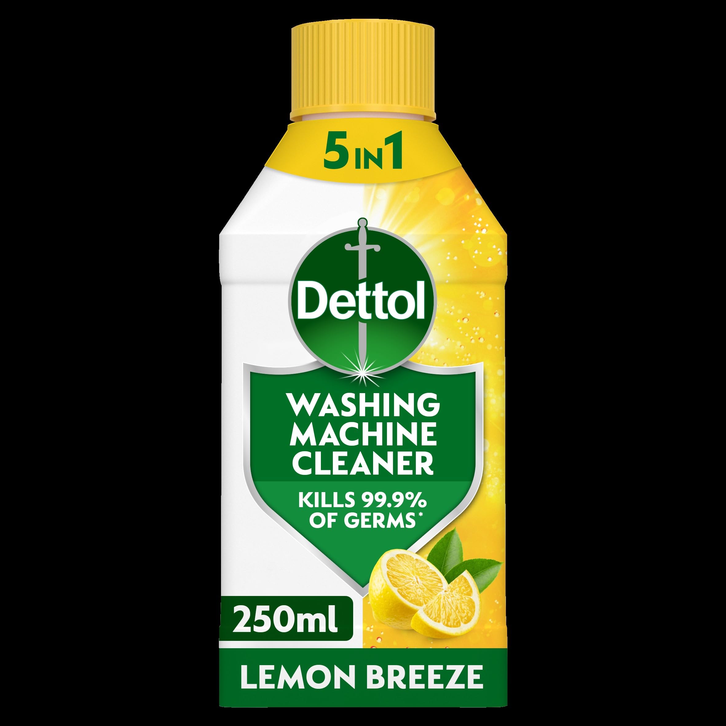 Washing Machine Cleaner, Lemon Scent, 250ml, Antibacterial, Removes Bacteria, Bad Odours, Limescale and Hidden Dirt, Lasting Freshness, Kills 99.9 Percent of Bacteria, 5in1 Deep Clean