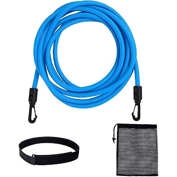 Swimming Belt for Pool 3 Metre Swimming Trainer Belt Swimming Resistance Belt Swimming Aid Belt Swimming Belt Swimming Trainer Swimming Belt for Pool Adults for Resistance Training Swimming Blue