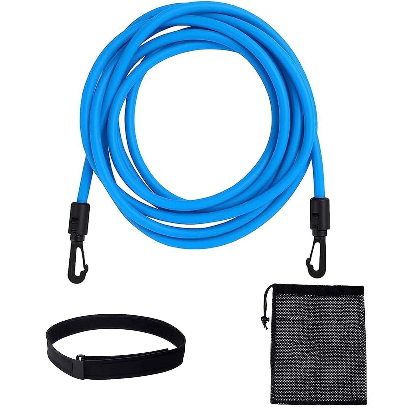Schwimmgurt für Pool,3 Meter Schwimmtrainer Gürtel,Schwimmwiderstand Gürtel,Schwimmhilfe Gurtel,Schwimmgurt Schwimmtrainer,Schwimmgürtel für Pool Erwachsene,für Widerstandstraining,Schwimm,Blau