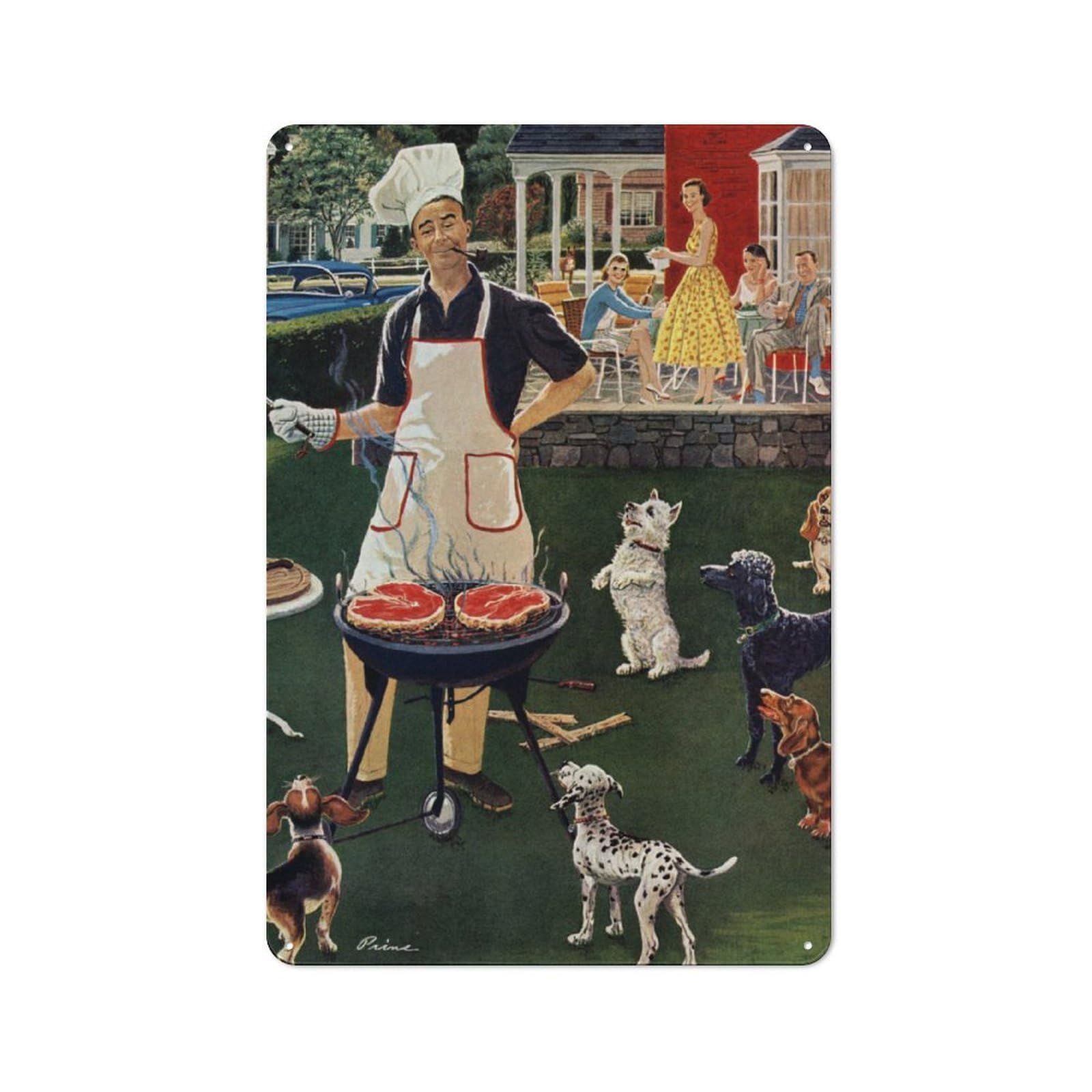 Vintage Grill Metal Plaque 30x20cm, Diner Style Decor for Coffee Bar, Kitchen, Bistro Or Tea Corner