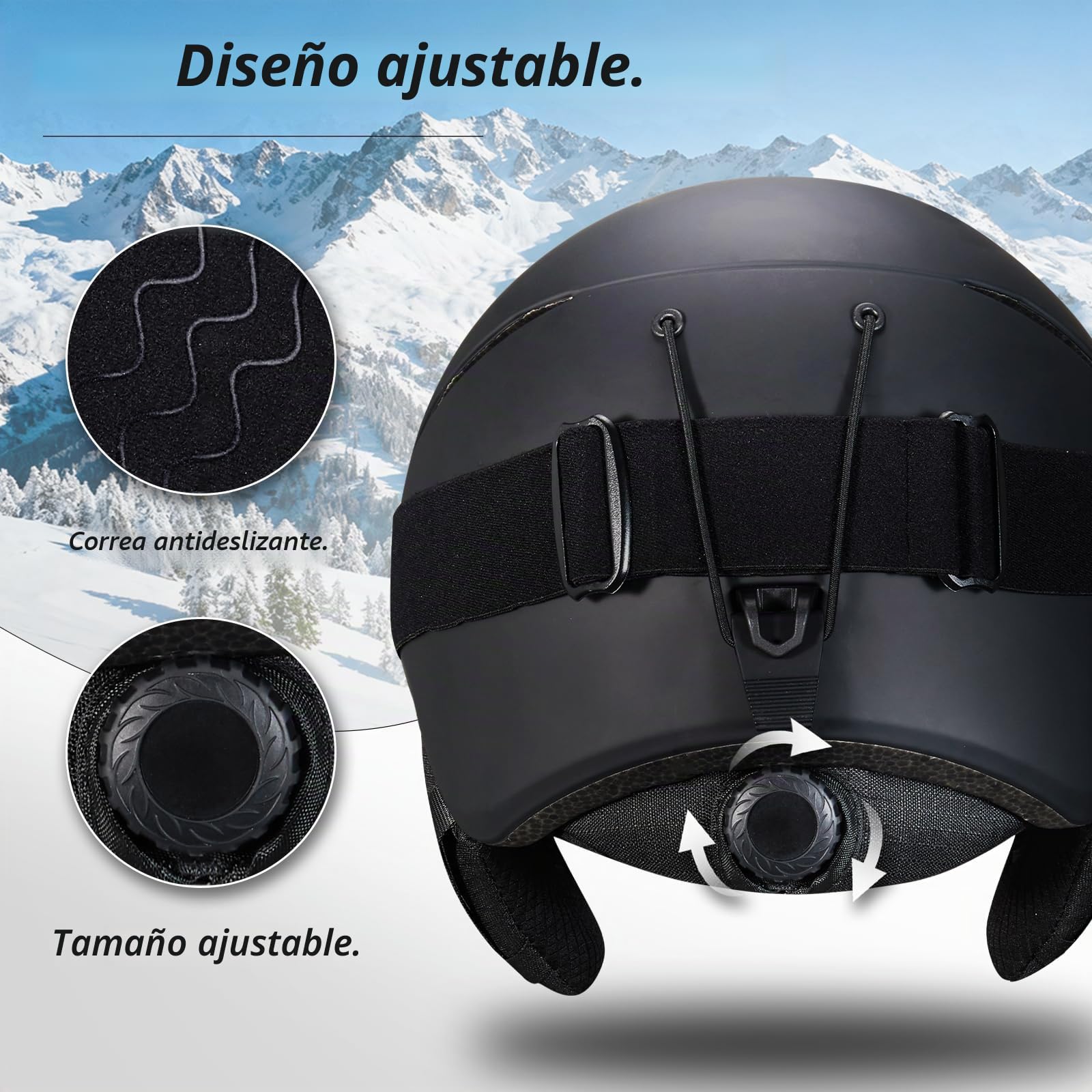 VCOROS Casco de Esquí Kit con Gafas de Esquí Capucha DXH816 para Esquí | Casco de Snowboard mit Orejeras Extraíbles para Hombre Mujer Talla Ajustable Transpirable UV Sistema de Ventilac