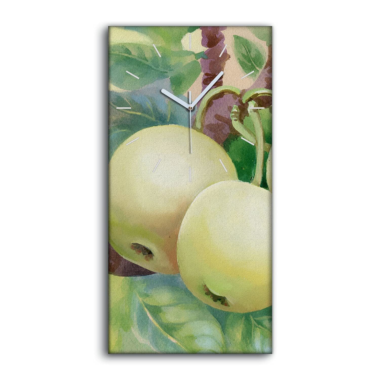 Horloge sur Toile sans Tic-Tac Tableau Moderne Pomme pour Chambre
