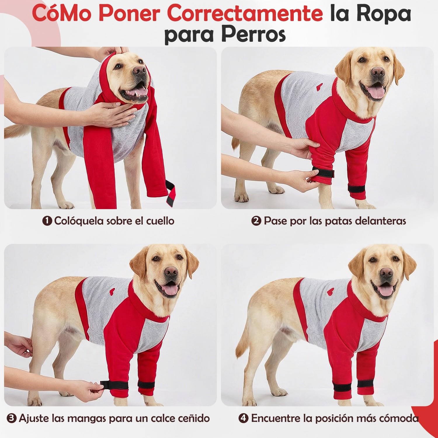 SlowTon Traje de Recuperación para Patas Delanteras de Perro – Protector de Codo de Manga Larga con Forro Polar Grueso para Evitar el Lamer y Morder, Ideal para Cuidado de Heridas