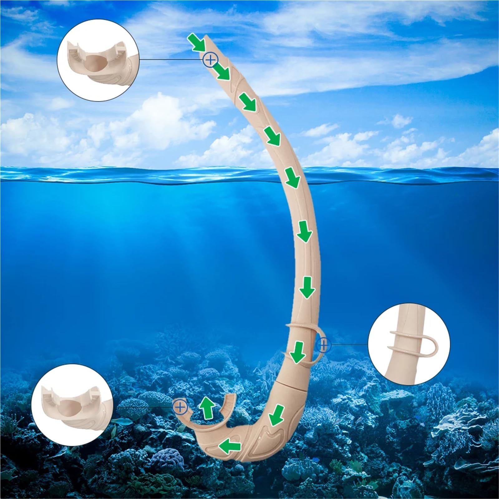 Buceo Espejo Facial antivaho para esnórquel de 180°, máscara de Buceo en Aguas Profundas, Gafas de Buceo con Tubo respiratorio máscaras de Buceo(Black)