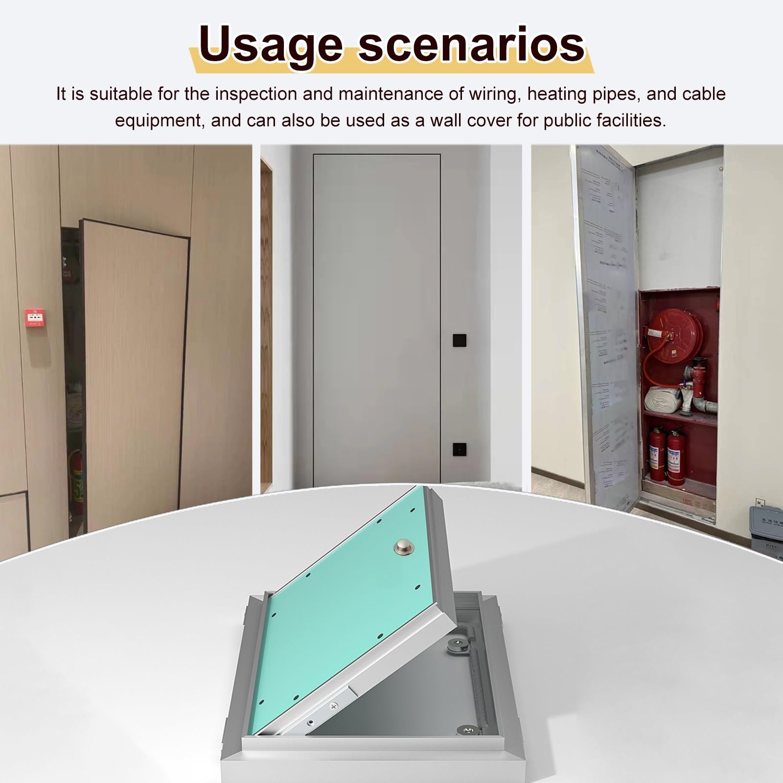 Trampilla De Registro Pladur Puertas Acceso,Puerta De Inspección Exterior,Genérico Panel De Acceso,Con Mango Redondo E Interruptor Magnético,para Servicio De Plomería Empotrada