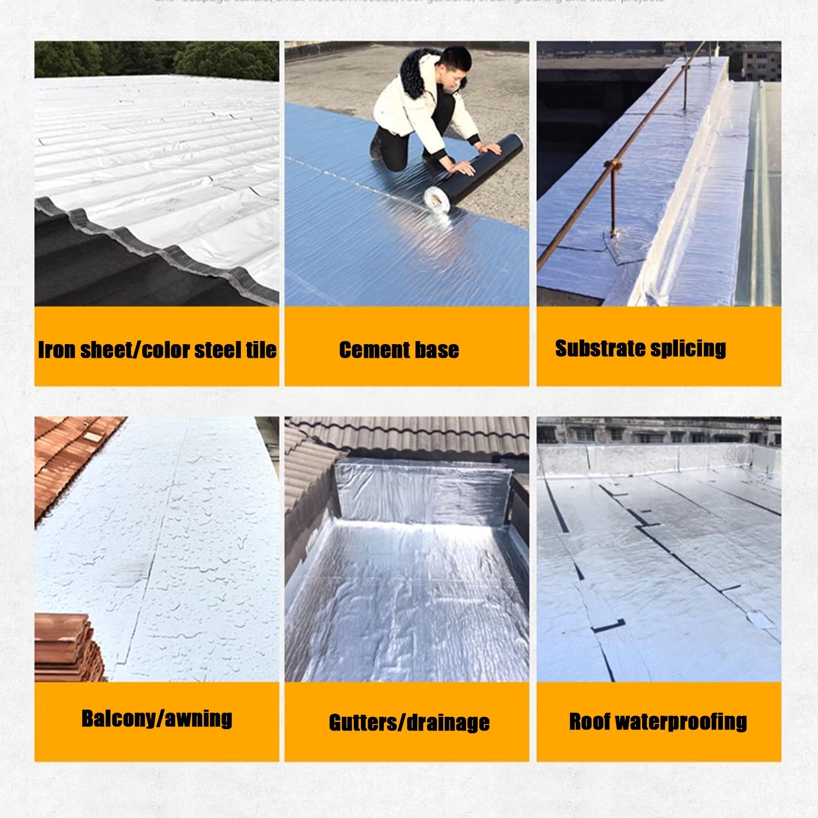 Banda Autoadhesiva Bituminosa,Rollo Adhesivo de Tela Asfáltica,Cinta de Asfalto for Reparar Grietas, Aislamiento Térmico,Impermeable,Fácil de instalar(THK1.5mm/W0.2*L5m)