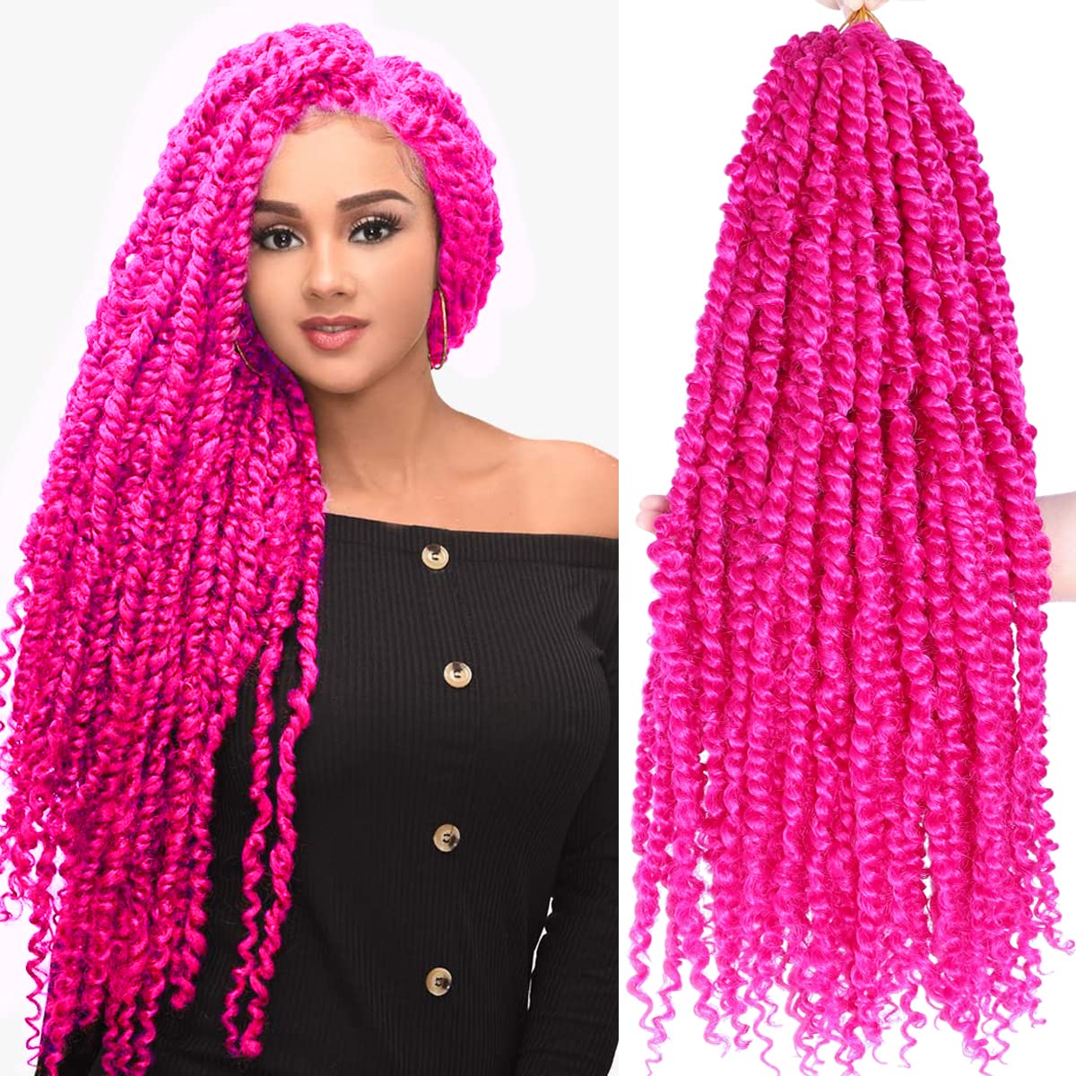 Amazon.com : 5Packs(115g/pack) Pink Pretwisted Passion Twist