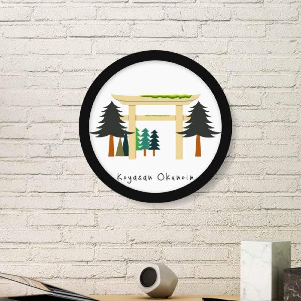 Koyasan Okunoin image ronde avec cadre noir et stickers muraux cadeaux Japon