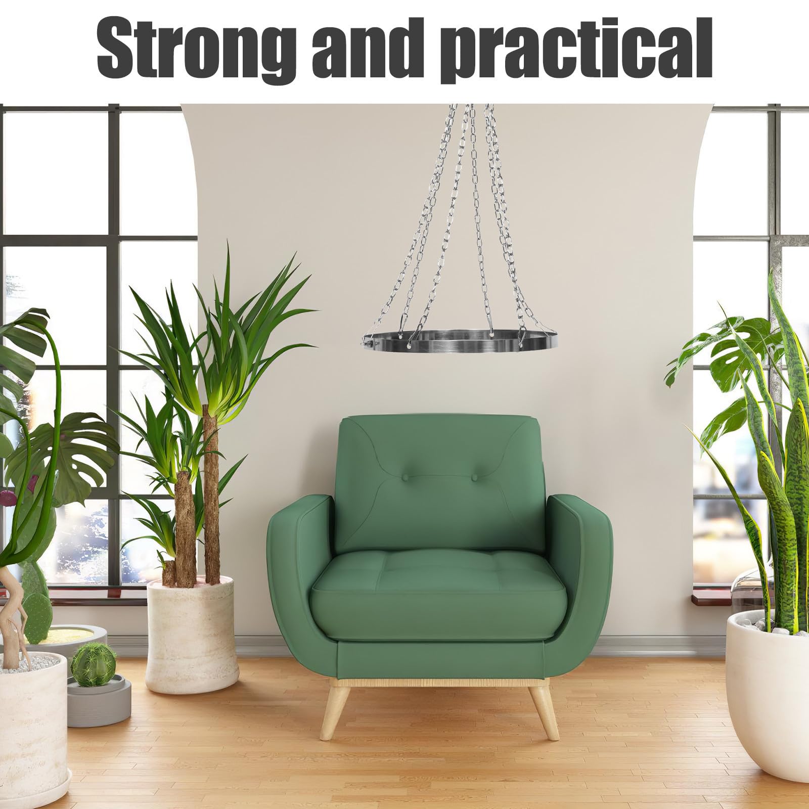 GLEAVI Anneau de Suspension 30 cm en Acier Inoxydable pour Rideaux de Plafond, Support pour Voilage, Installation Ferme pour lieux de Mariage et Chambres à Coucher