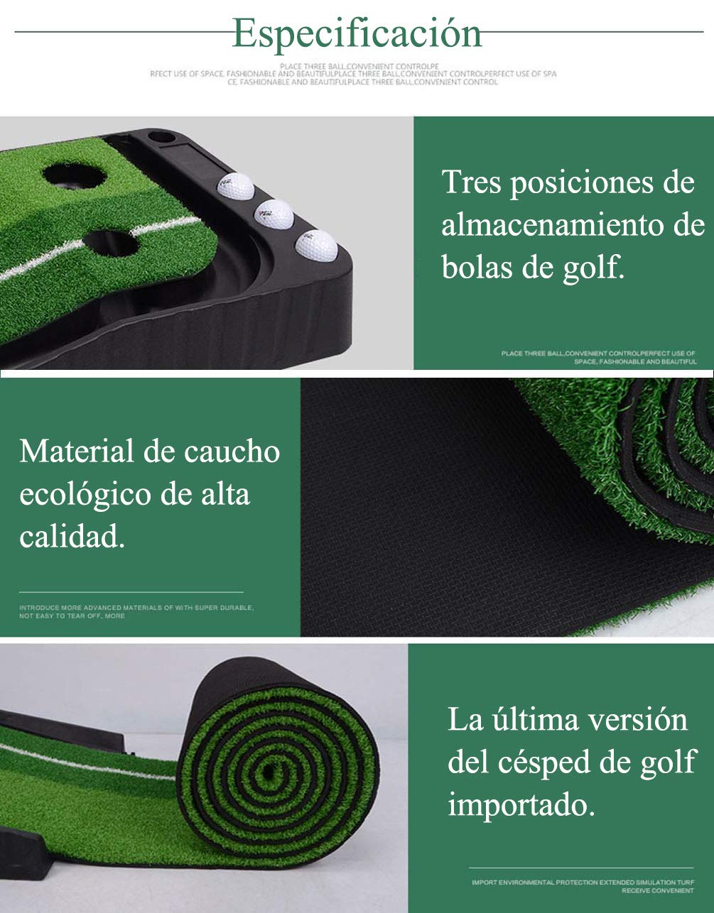 Golf Putting Mat Indoor, Golf Putting Green Mat Indoor and Outdoor 10ft, Training Aid Equipment Improve Your Batting Skills and Score