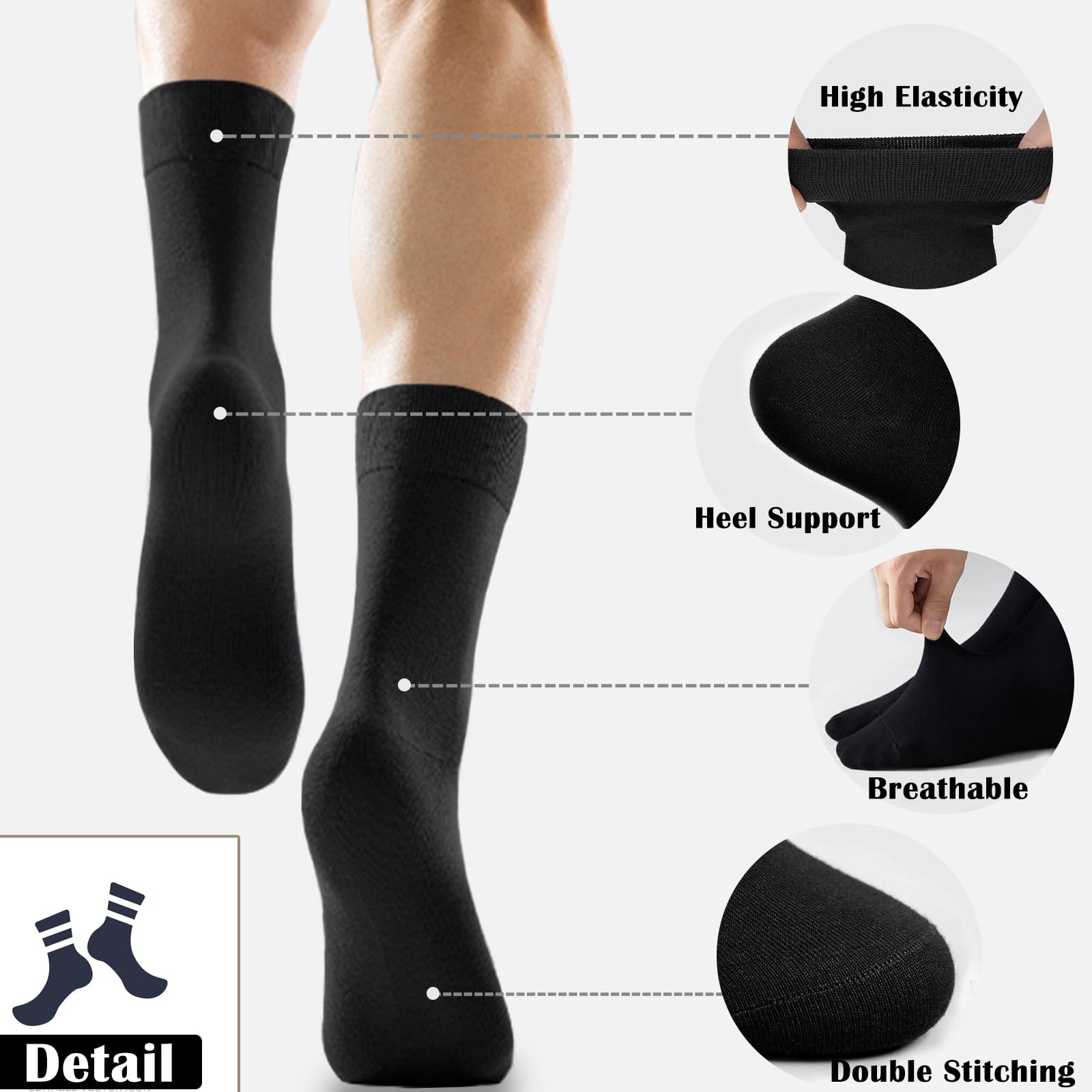 Wamicu Calzini Uomo E Donna, 5 Paia Calzini Donna Cotone, Ottima Qualità Di Cotone Calzini Unisex, Confortevoli E Traspirante Calze Running