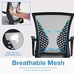 BestOffice Tall Office Arms Foot Rest Back Support Adjustable Height Rolling Swivel Chair Mesh Drafting Stool for Standing Desk Adults Women