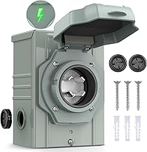 Nilight 30 AMP Generator Power Inlet Box 125/250V NEMA L14-30P Receptacle Boxes LED Indicator