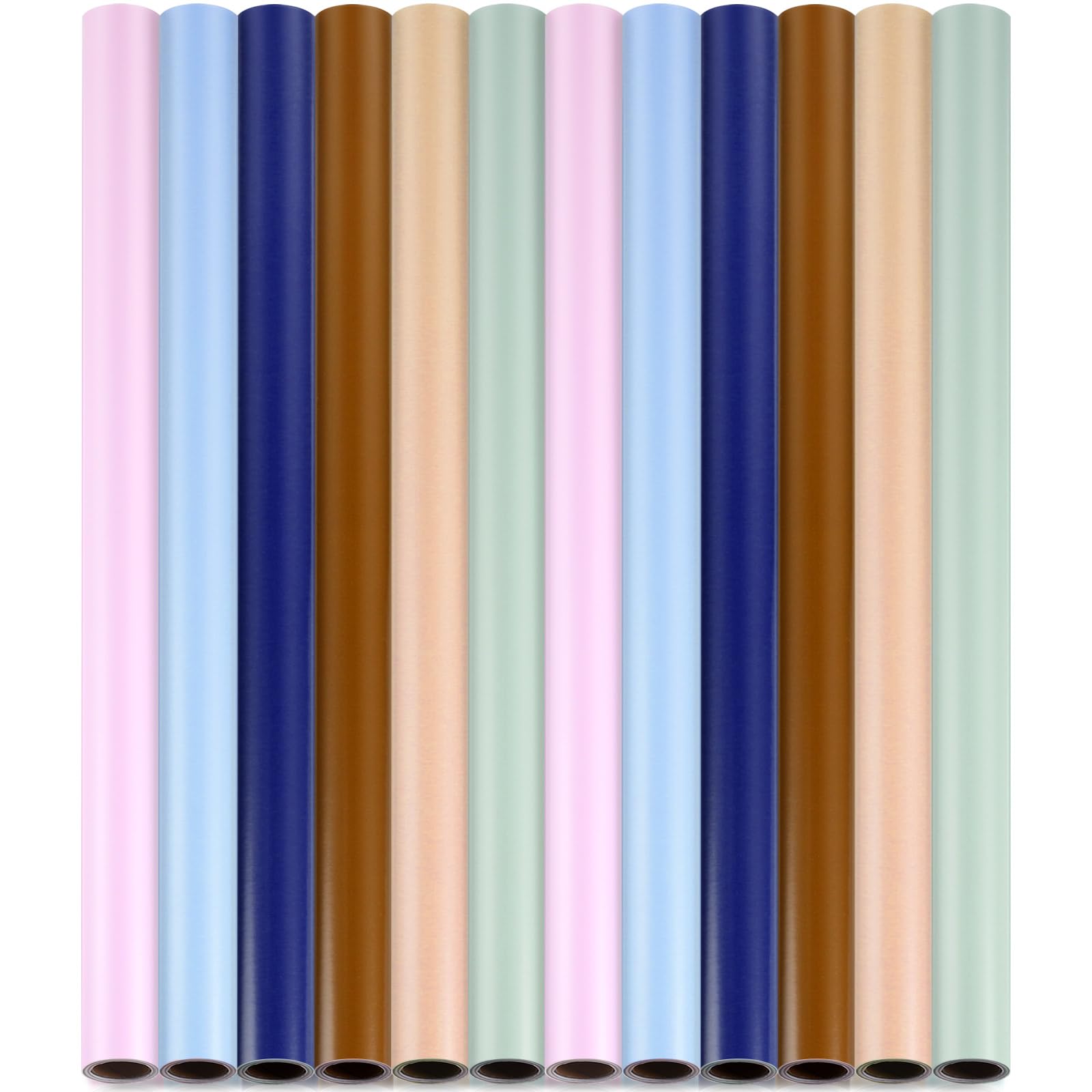 Estune 12 Rolls Bulletin Board Paper 4 x 15ft Fade Resistant Bulletin Board Paper Assorted Color Paper Roll for Classroom Arts Crafts Drawing Painting Decoration (Light Color)