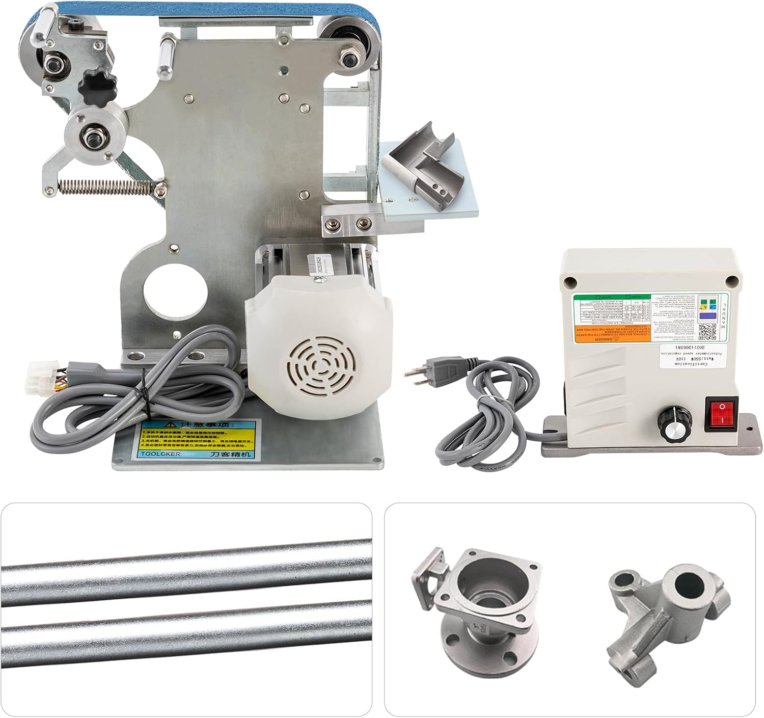 550W Belt Sander, 1 x 30 Inch 6000rpm Rotating Sanding Angle Electric Sanding Polishing Belt Horizontal Polishing Grinding Machine with Brushless Motor for Tool and Metal Polishing Grinding