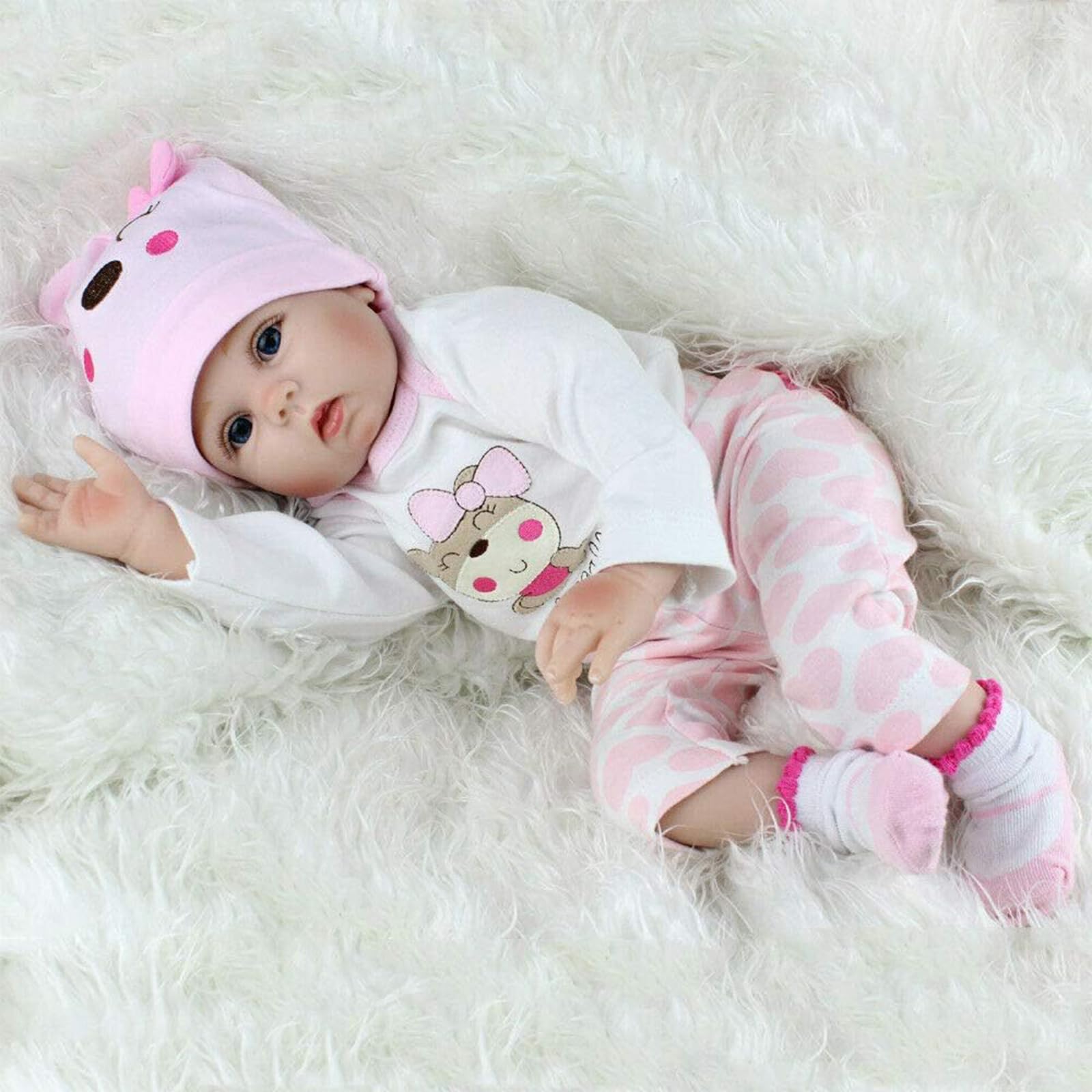 Realistische Reborn Baby Puppen Mädchen - 22 Zoll Reborn Babies Puppen Mädchen Soft Vinyl Dolls Dolls Handmade Baby Xmas Gift Cheap Toy Real Life Toddler 50 cm Reborn-Baby Mädchen
