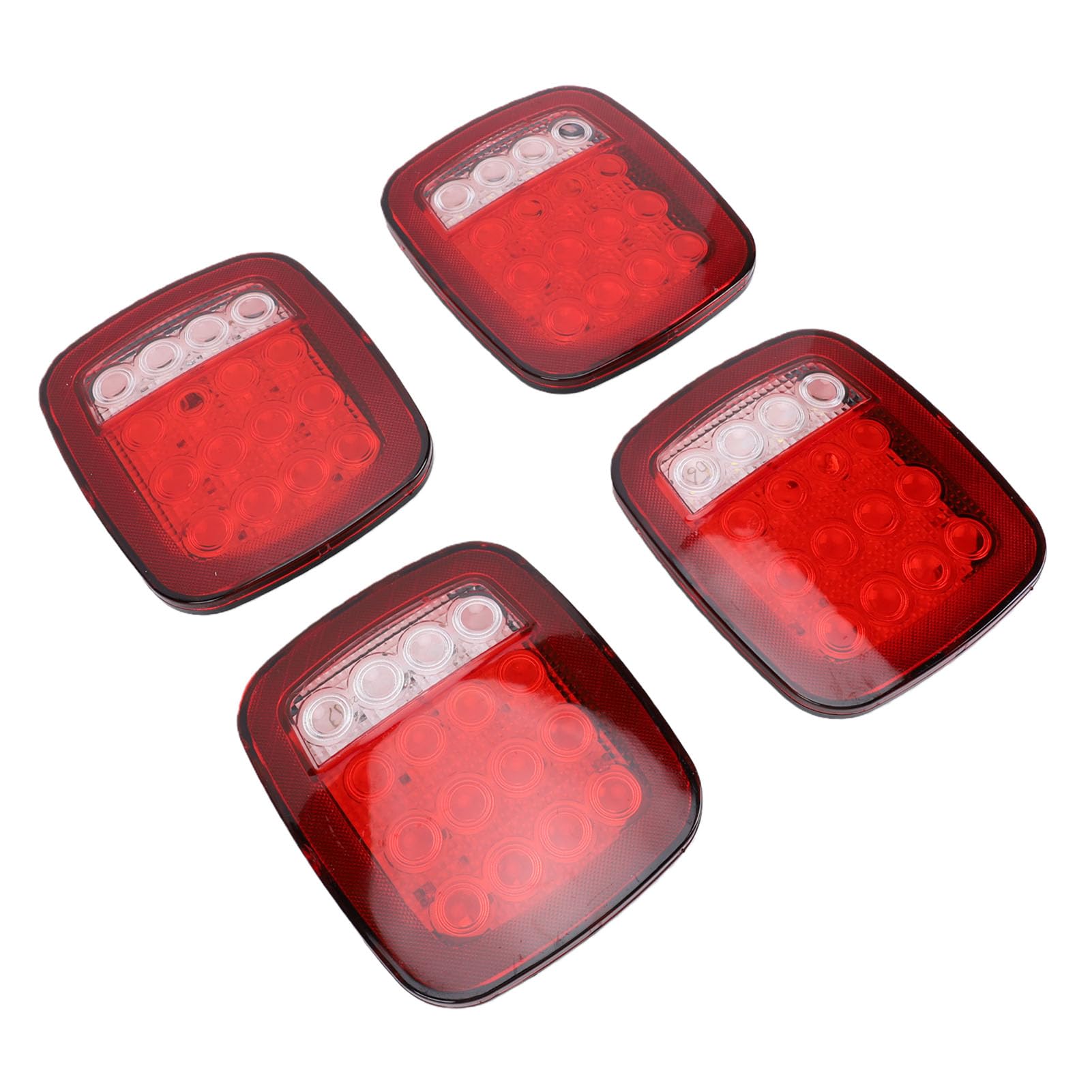 4 Luces Universales de 16 LED para Señal de, Luces de Freno de Marcha Atrás, Traseras de Freno, Traseras de para Camiones, Remolques de 12 V Vehículos