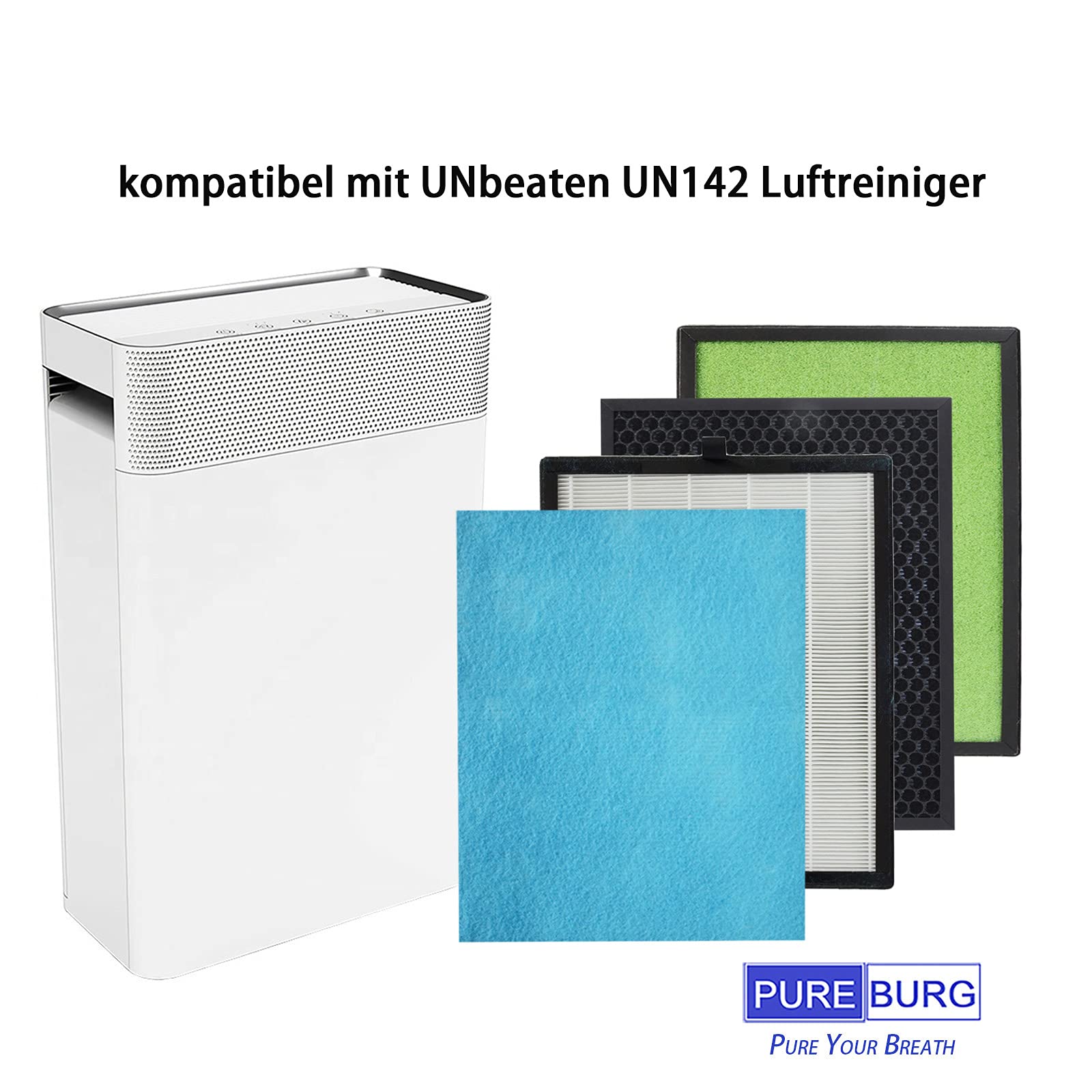 PUREBURG 2 Filtri HEPA 4 In 1 Di Ricambio Per Purificatore TOPPIN TPAP003
