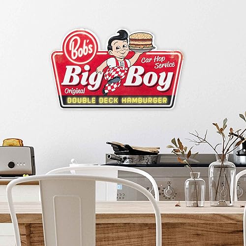 Miniatura 6 de Bob's Big Boy - Letrero de metal de hamburguesa de doble cubierta  Arte de pared vintage de Bob Big Boy para cocina, comedor o cueva de hombre