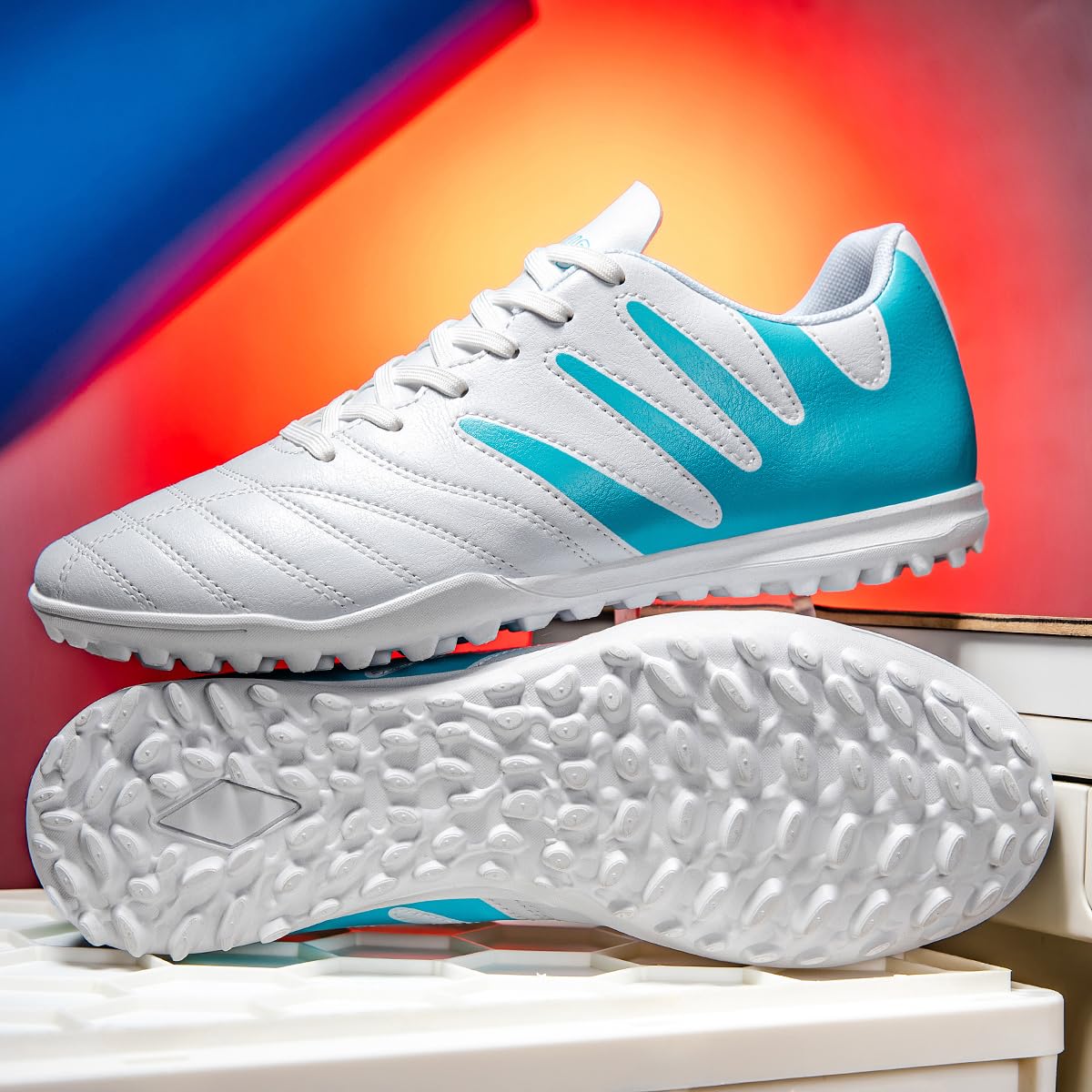 Botas Fútbol FG Cordones Forro Malla Transpirable Superior Sintético Duradero Suela Tacos Antideslizante Partido Entrenamiento