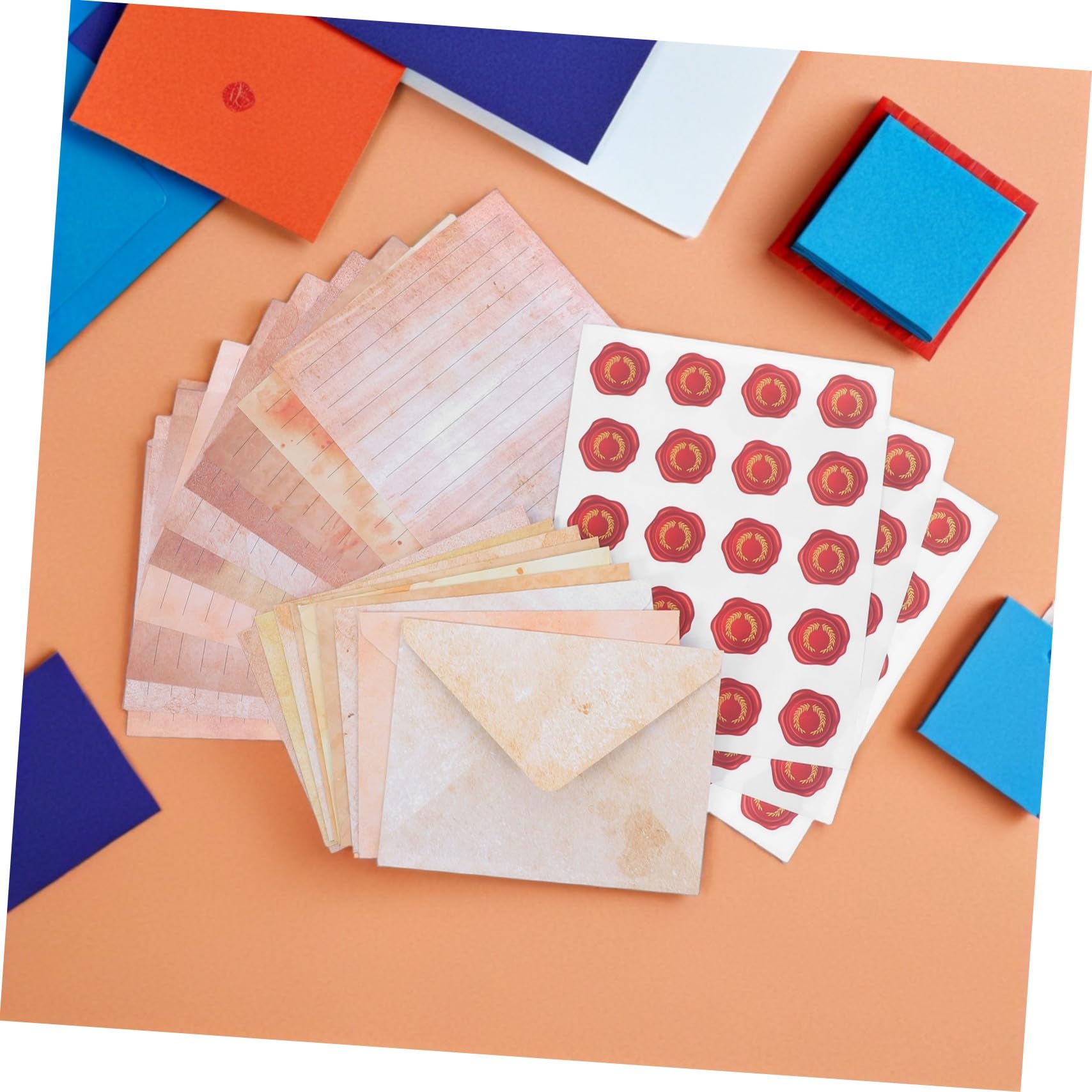 100sätze Vintage-briefpapier-set mit Liniertem Papier und Passenden Umschlägen für Briefe und Einladungen Altmodisches Design für Klassische Ästhetik